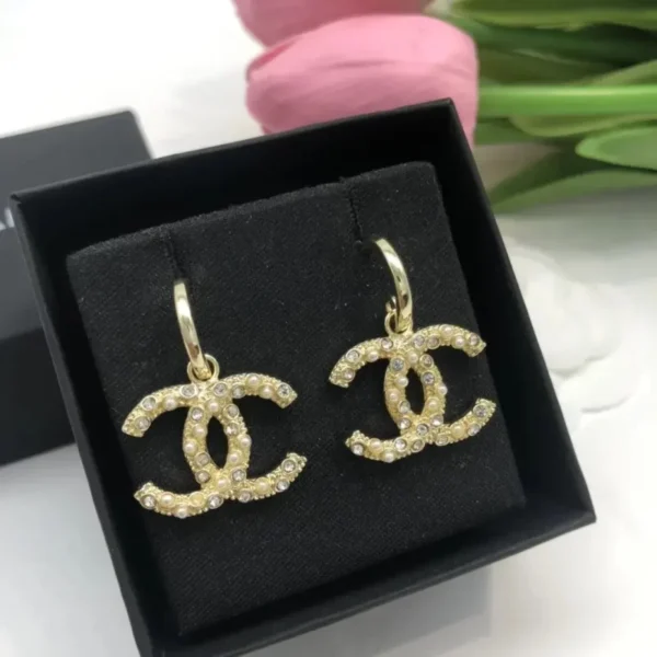 Diamond Pearl Hoop Earrings