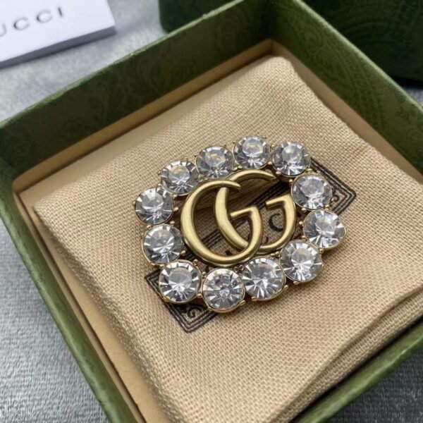 Retro Diamond Letters Brooch