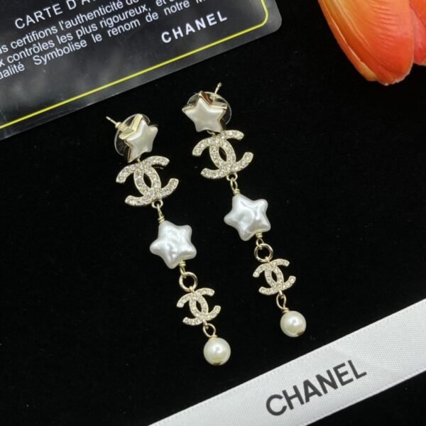 Star Pearl Drop Earrings