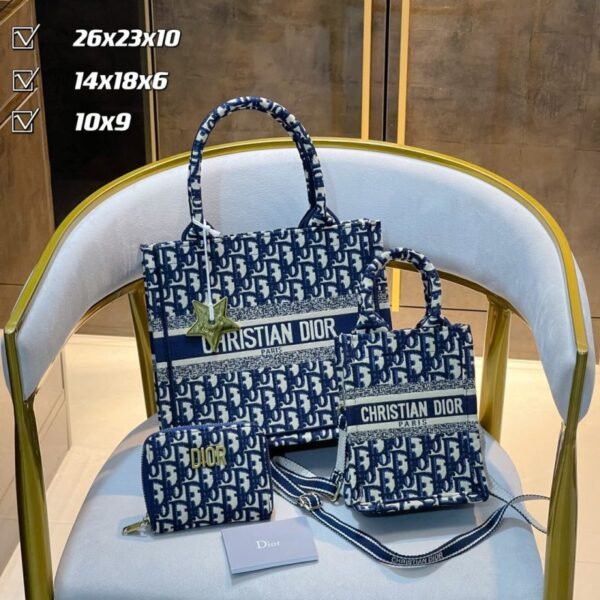 3 Pcs Set Book Tote Bags