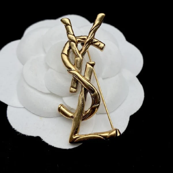 Letter Gold Plated Brooch