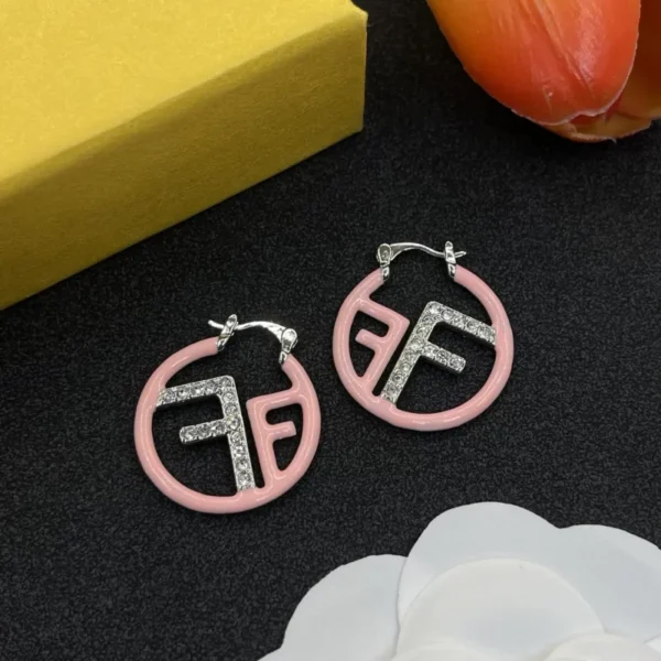Fashion Pink Letter Earrings