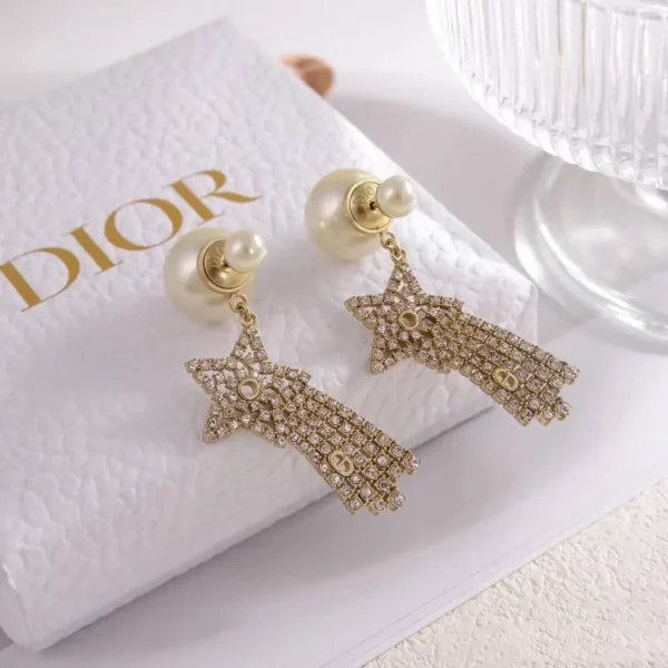 Gold Diamond Tassel Earrings