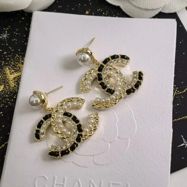Pearl Lether Letter Earrings