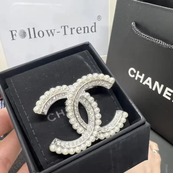 Classic Silver Pearl Brooch