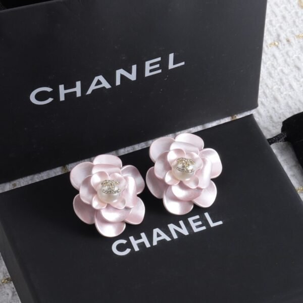 Pink Rose Flower Earrings
