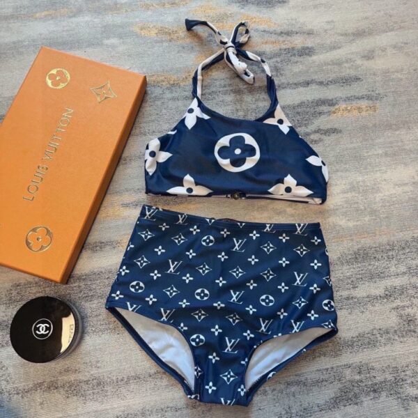 Retro Blue Bikini Swimsuits