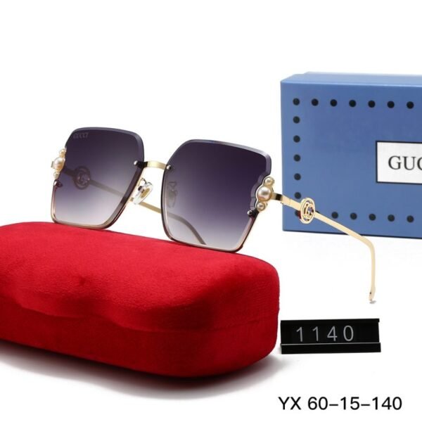 Fashion Pearl Fine Mirror Leg Sunglasses
