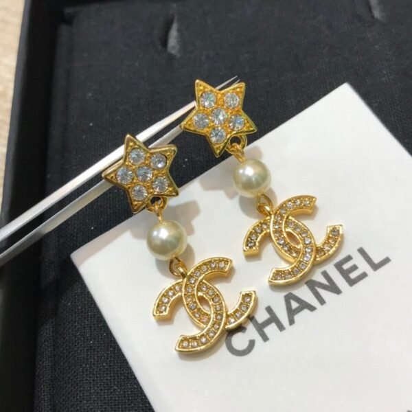 Pearl Rhinestone Star Earrings