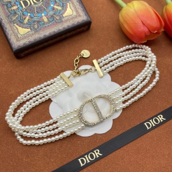 Multi-layered Pearls Letter Necklace