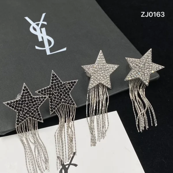 Crystal Tassel Ear Clip Earrings