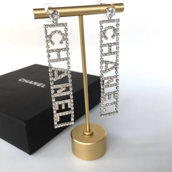 Rectangle Cluster Crystal Earrings